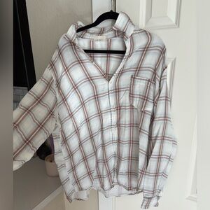 CP Shades White and Brown Plaid Button Down Shirt